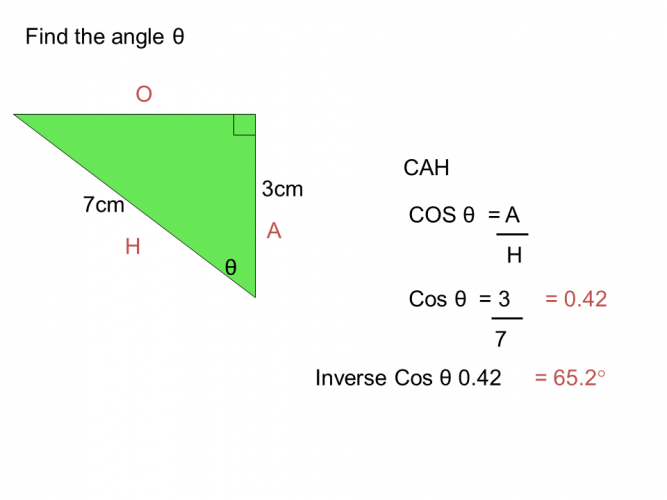 Find a Missing Angle Using the Cos Ratio Worksheet EdPlace